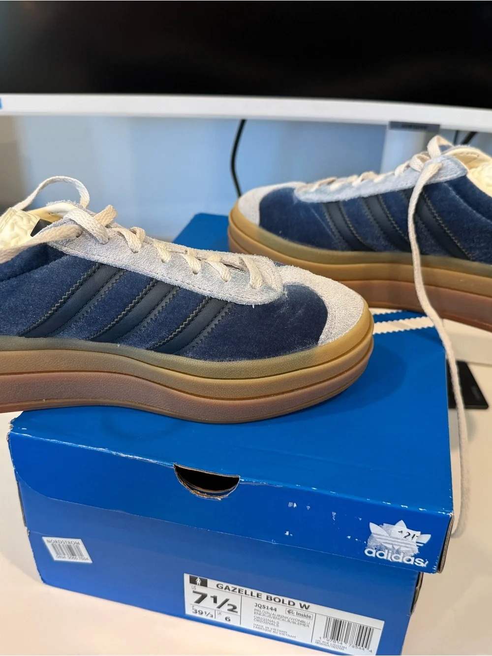 adidas Gazelle Bold JQ5144 (Preloved Ink Velvet) - Women’s Size US 7.5